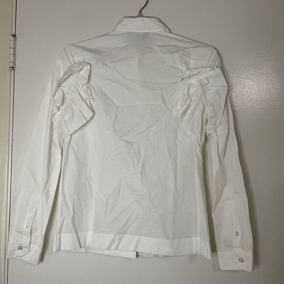 Simone Rocha White long sleeve button down collar blouse size US 2 UK6 - Picture 5 of 6